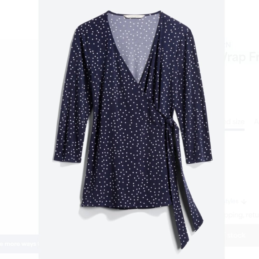 41 Hawthorn Necia Wrap Front Knit Top - Navy - L